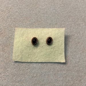 Brighton black stone/sterling silver stud earrings